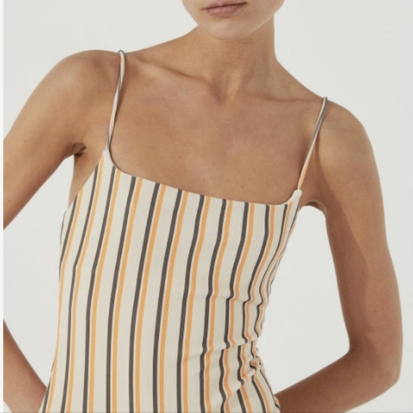 NWOT Zulu & Zephyr x Free People licorice striped ribbed one piece swim suit - Picture 7 of 11